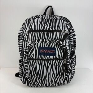 Jansport Big Student Backpack Zebra Print Black White Animal Pattern School Bag